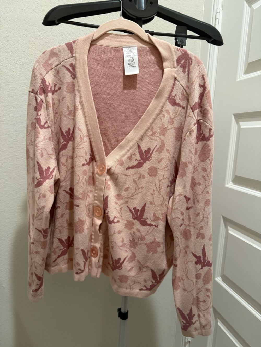 Disney Pink Floral & Bird V‑Neck Cardigan